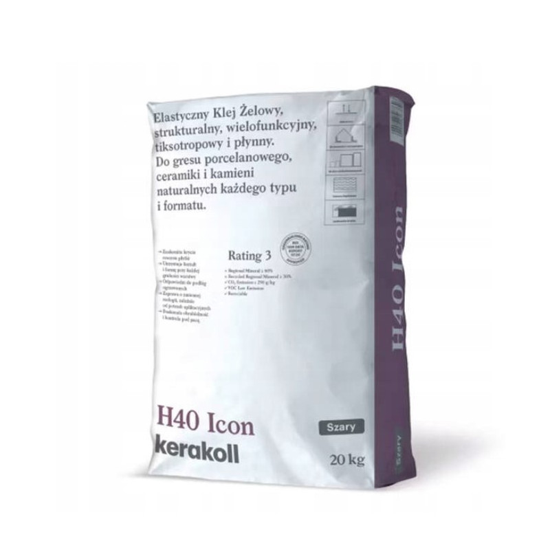 KLEJ DO PŁYTEK KERAKOLL H40 ICON C2TE 20KG SZARY ELASTYCZNY