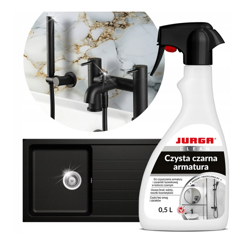 JURGA CZYSTA CZARNA ARMATURA 0,5L | do baterii, zlewu, bez smug