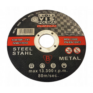 TARCZA TARCZE DO CIĘCIA METALU 115x1,0 mm