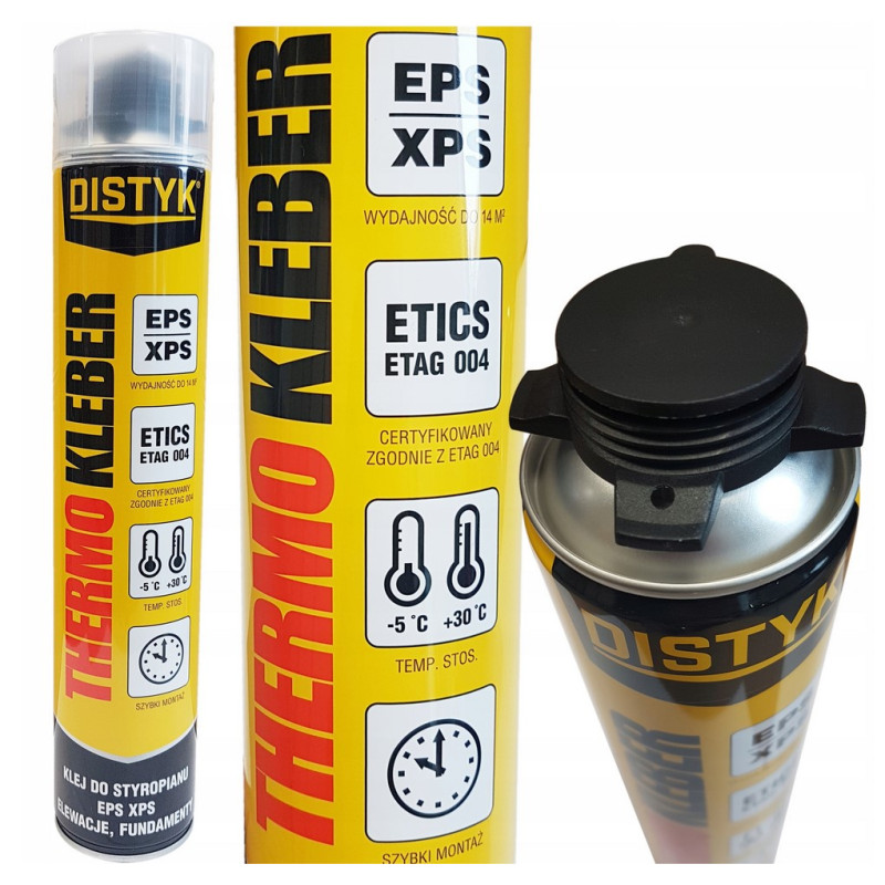 KLEJ DO STYROPIANU DISTYK PIANO 750ml PISTOLETOWY DO OCIEPLEŃ EPS